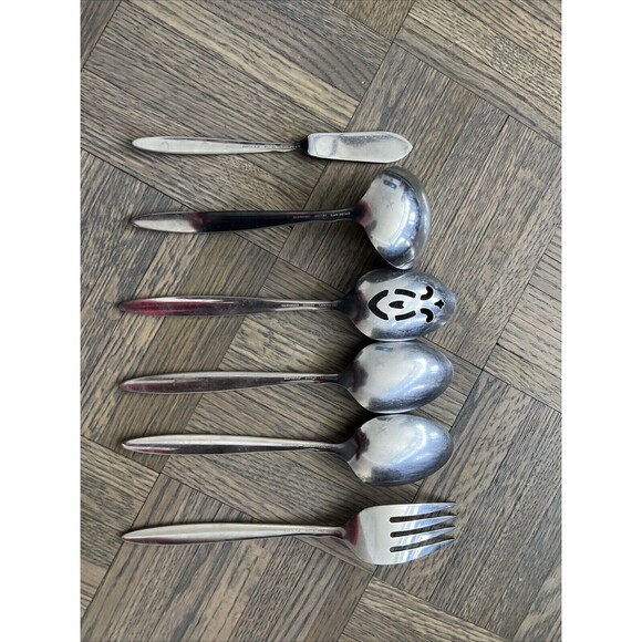 Oneidacraft Deluxe Stainless - DELMAR TAPER - LOT OF 6 SERVING PIECES - Picture 6 of 7